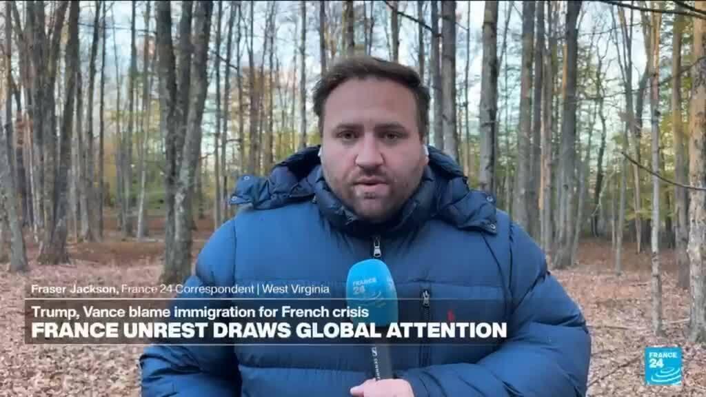 Video thumbnail for France protests draw global attention: Trump, Vance blame immigration for unrest