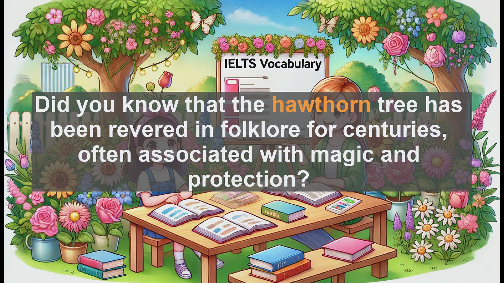 'Video thumbnail for 5000 Must Know IELTS 8.0 Vocabulary - Hawthorn: Boost Your IELTS Vocabulary to Band 8.0'