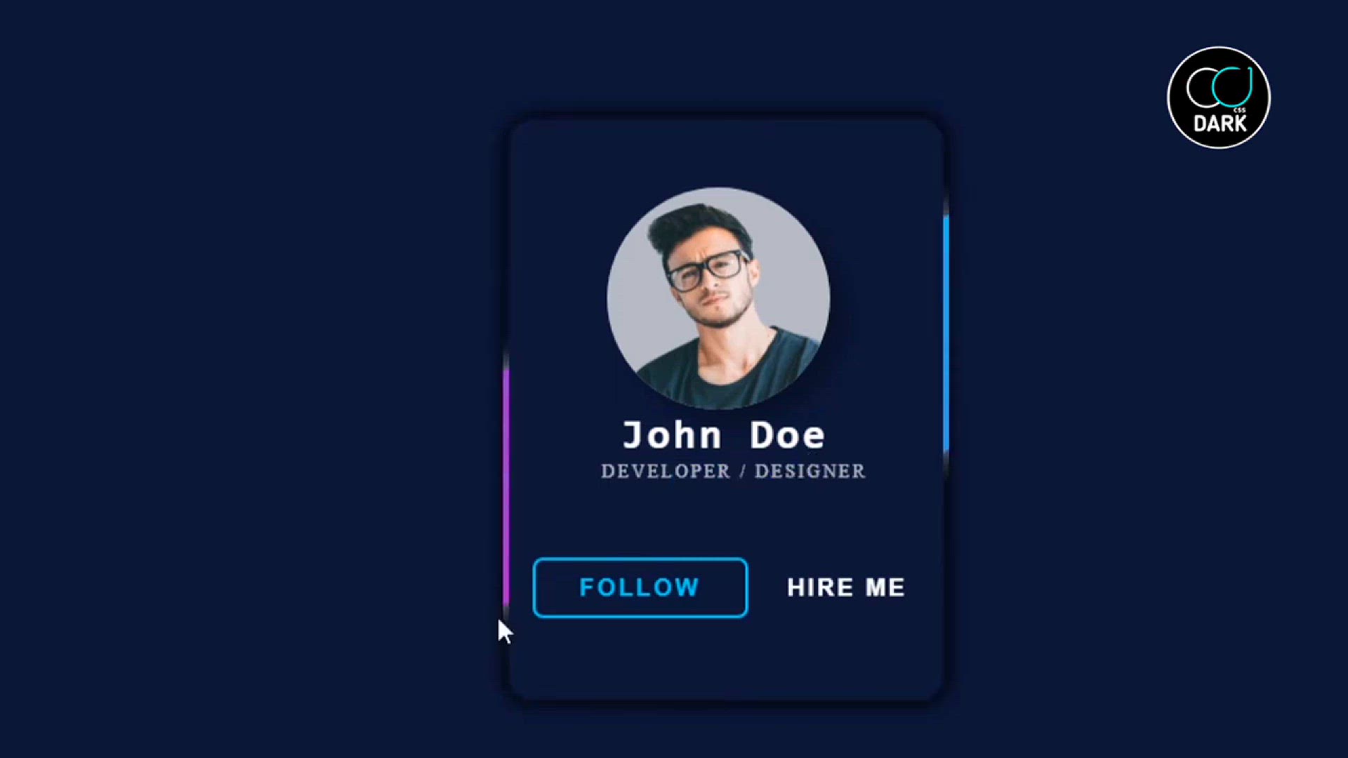 'Video thumbnail for Profile Card Design with Animated Border _ Html And CSS'