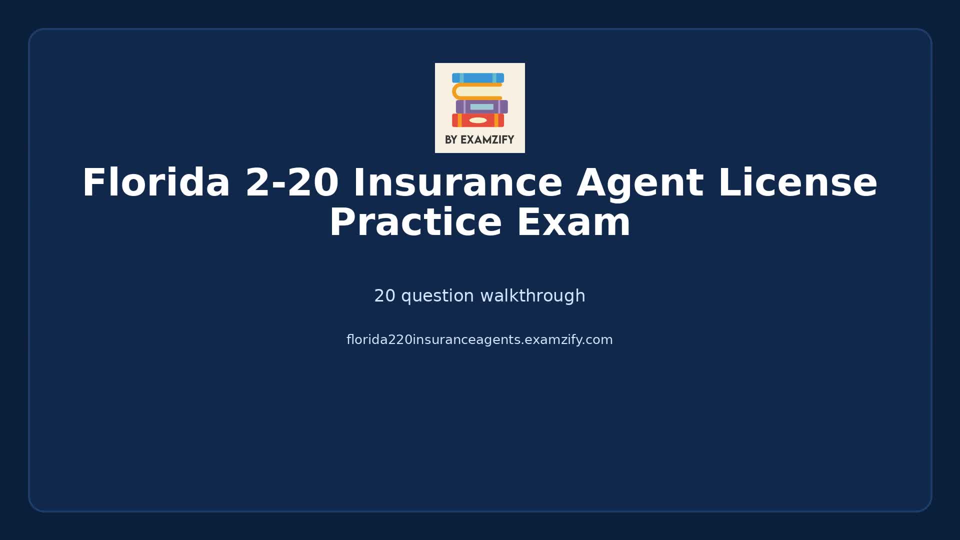Video thumbnail for Florida 2-20 Insurance Agent License Practice Exam