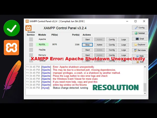 Video thumbnail for XAMPP Error: Apache Shutdown Unexpectedly - Resolution