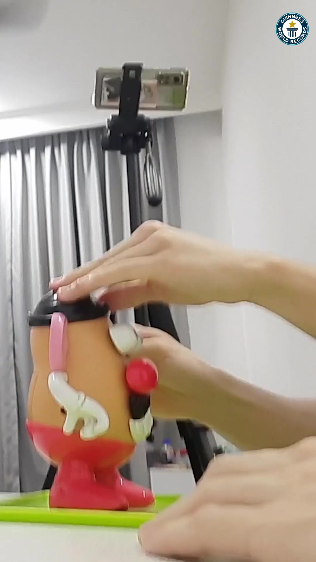 Video thumbnail for Fastest time to assemble Mr. Potato Head (team of two) - 8.37 seconds by Lim Kai Yi and Tey E Fund