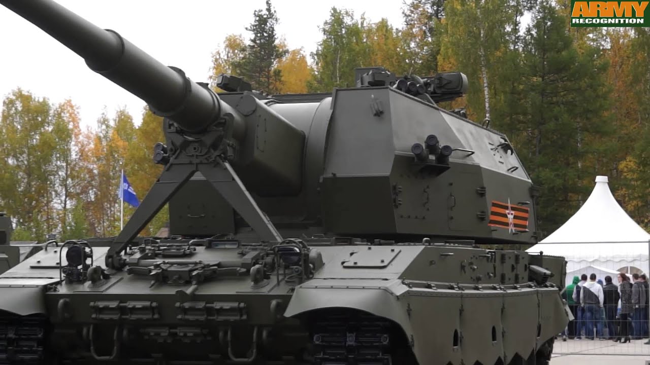 'Video thumbnail for 2S35 Koalitsiya-SV 152mm tracked self propelled howitzer Russian army RAE 2015 Russia Arms Expo'