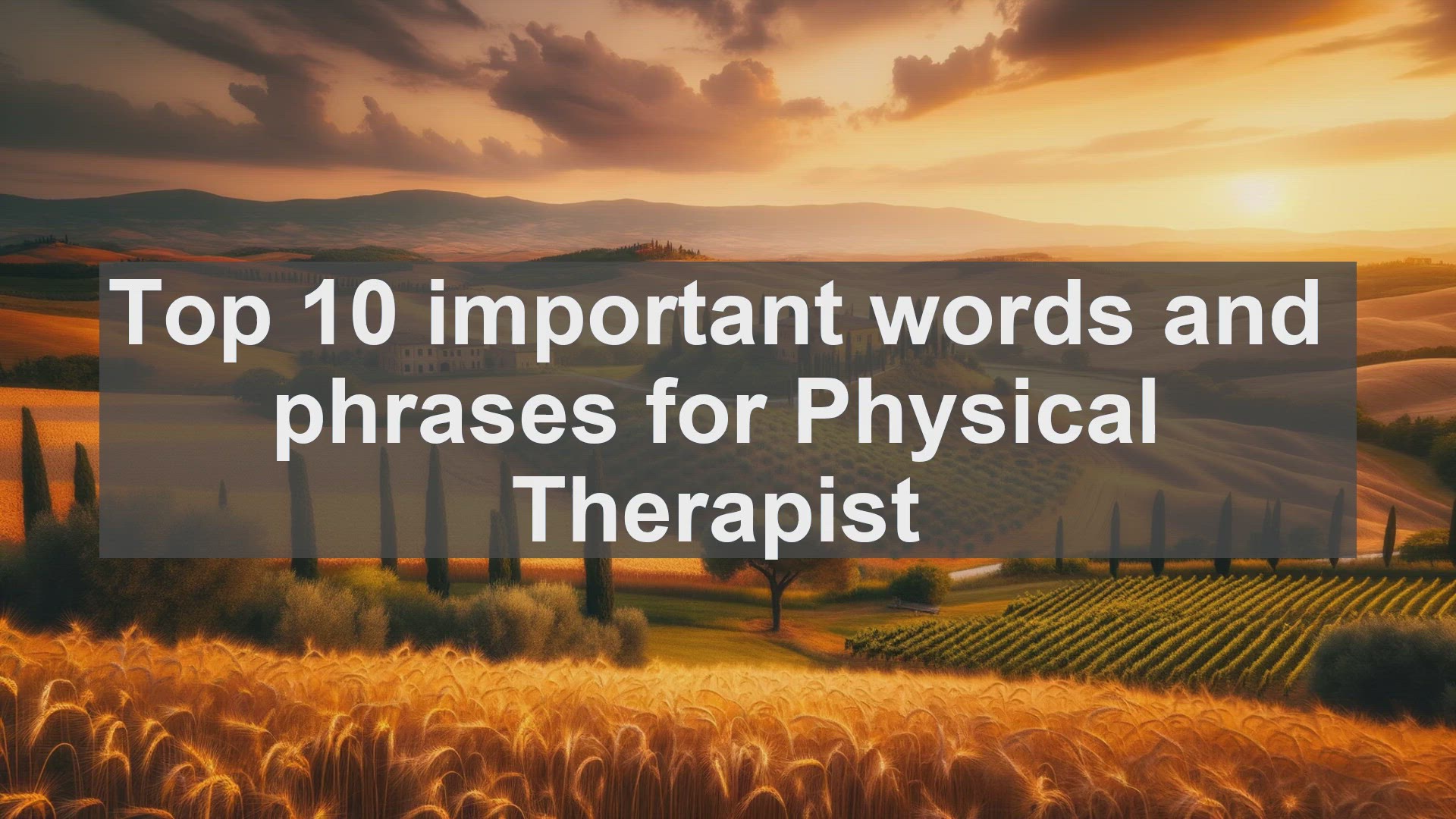 'Video thumbnail for Top 10 important words and phrases for Physical Therapist'