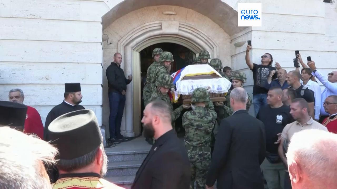Video thumbnail for Thousands attend Bosnian Serb war criminal's funeral in Belgrade despite EU warnings