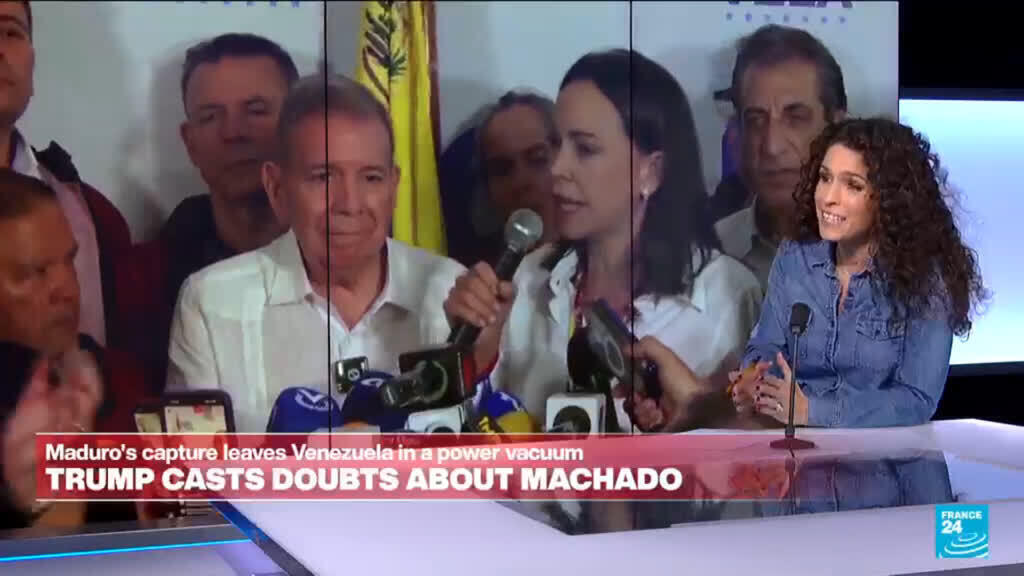 Video thumbnail for Trump casts doubts about Maria Corina Machado to run Venezuela