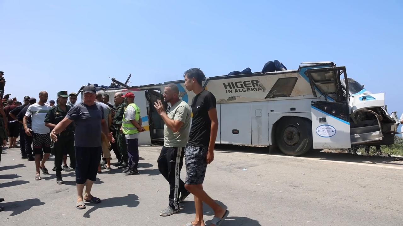 Video thumbnail for Algeria: At least 25 killed, 44 injured as passenger bus overturns in northern Algeria.