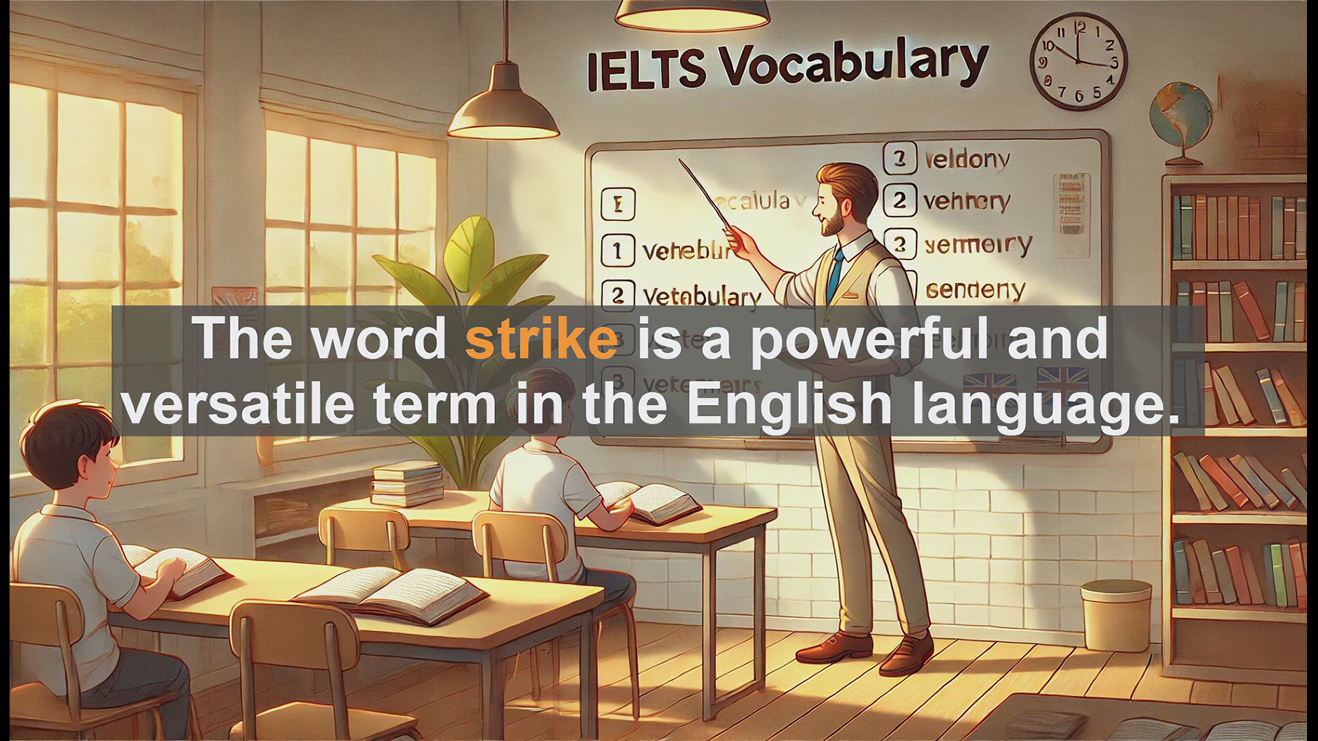 'Video thumbnail for 2500 Must Know IELTS 6.5 Vocabulary - Understanding the Word 'Strike': Meanings and Uses'