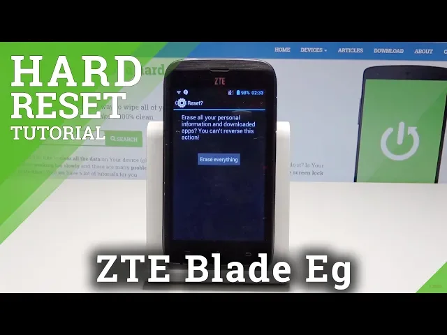 Video thumbnail for How to perform Hard Reset on ZTE Blade Eg - Factory Reset