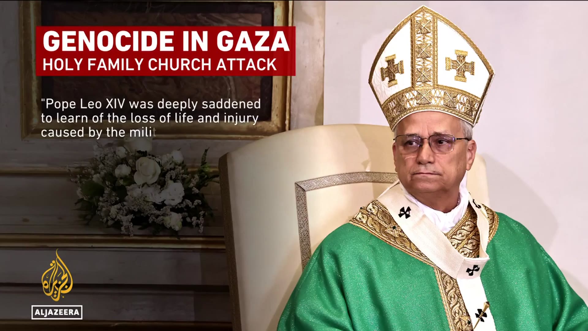 'Video thumbnail for Israel bombs Gaza’s only Catholic church sheltering elderly and children'
