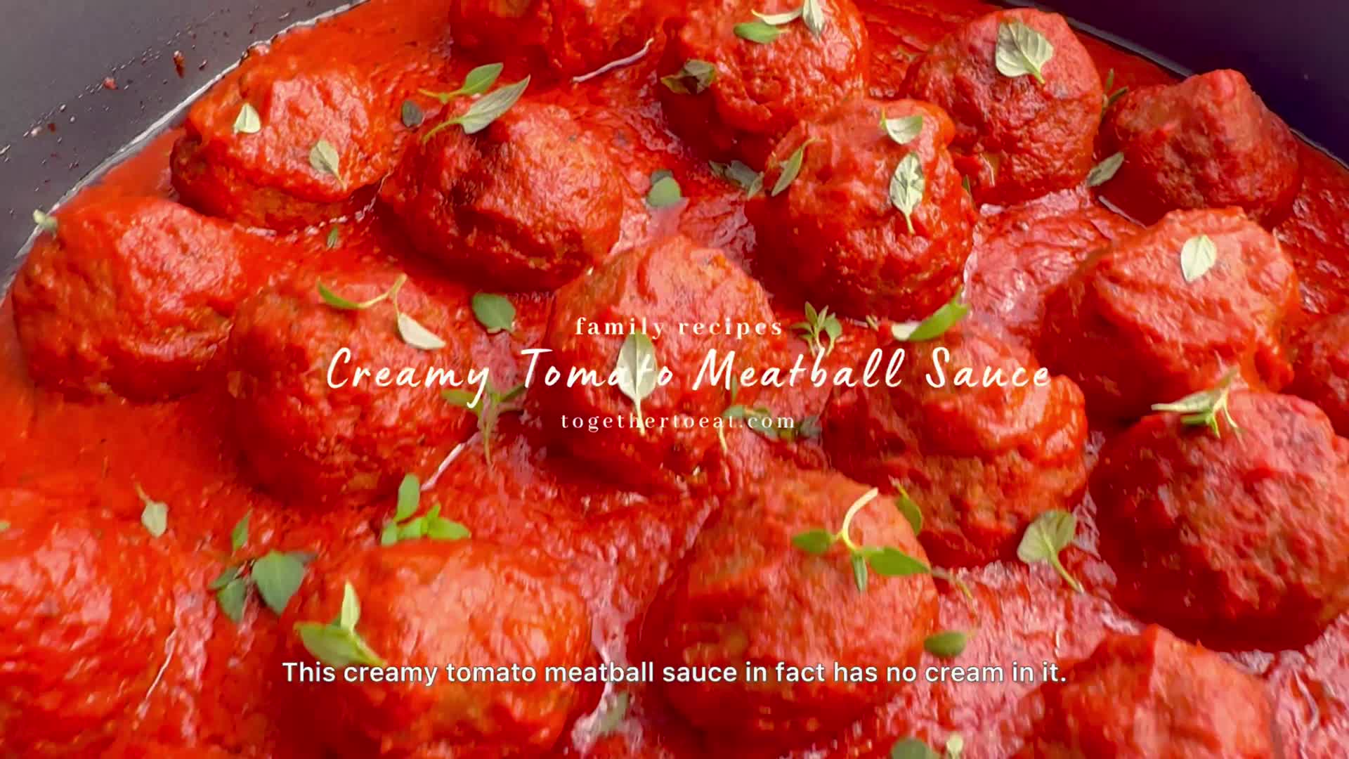 Video thumbnail for Tomato Meatball Sauce with Marscapone & Grana Padano