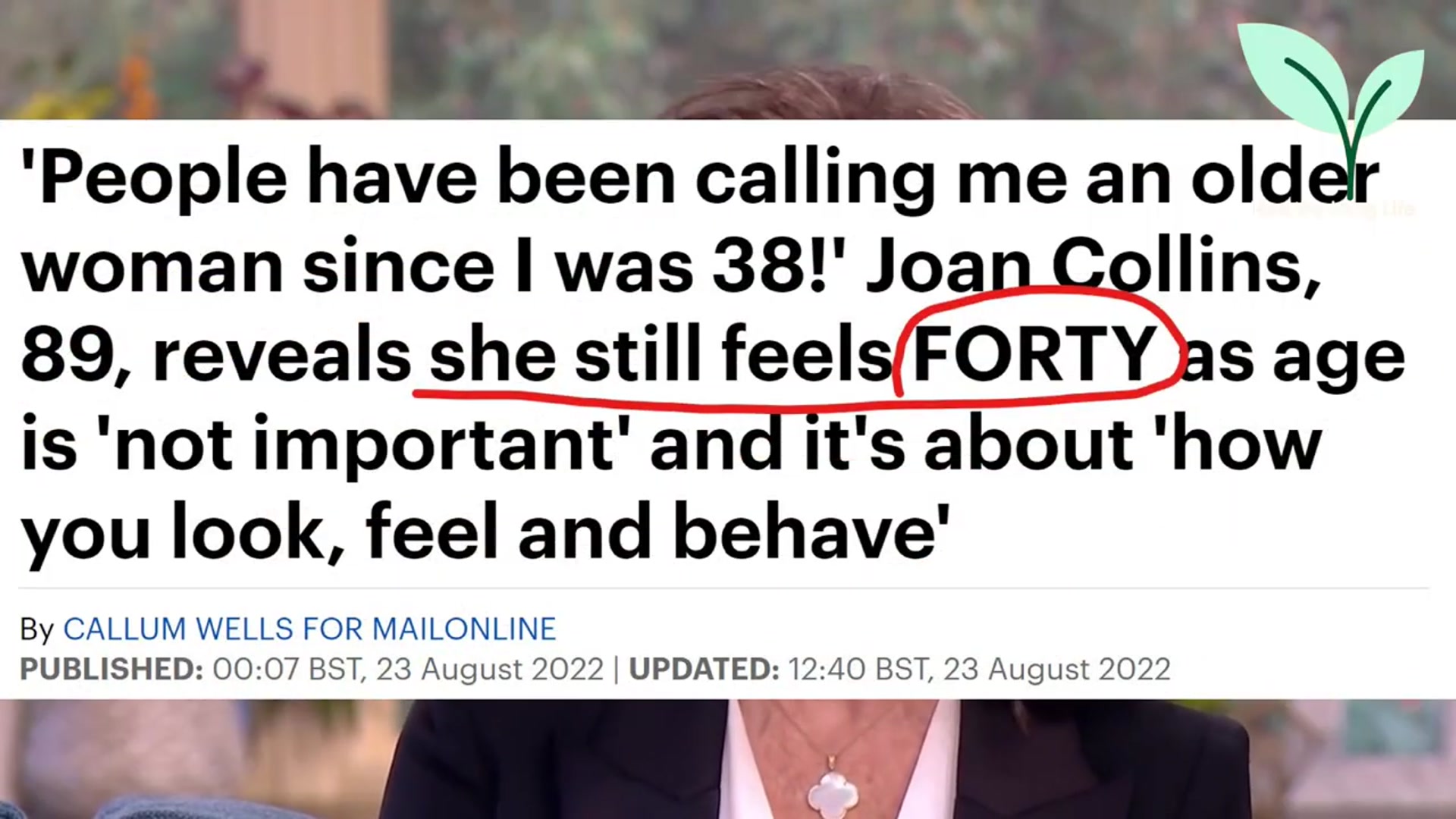 Video thumbnail for I eat TOP 5 FOODS and Don t Get Old  Joan Collins (90) still looks 59  Her Secrets to Youth(720P HD)