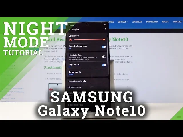 Video thumbnail for How to Enable Night Mode in SAMSUNG Galaxy Note 10 - Eye Protection