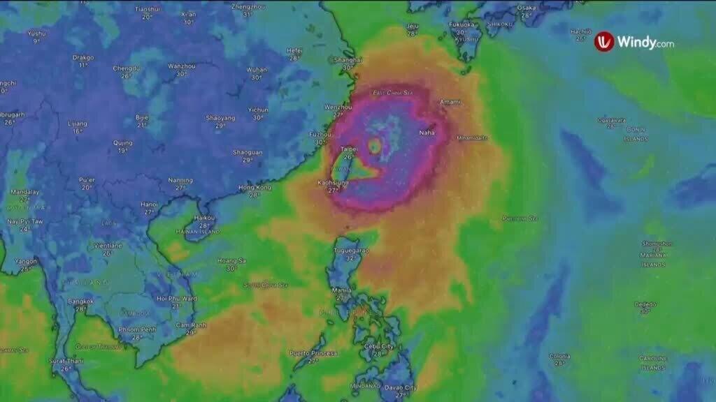 Video thumbnail for Taiwan braces for Super Typhoon Bavi