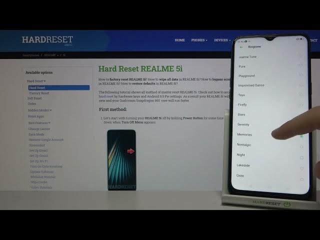 Video thumbnail for Alarm Tones on  REALME 5I – Available Sounds of Alarms
