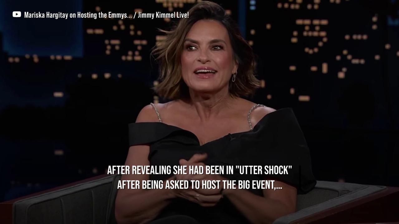 Video thumbnail for Jimmy Kimmel imparts Emmy-hosting advice to Mariska Hargitay.