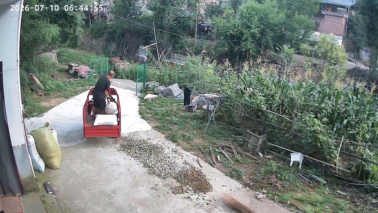 Video thumbnail for China: Chinese elderly man injured after runaway tricycle sends him tumbling into ditch.