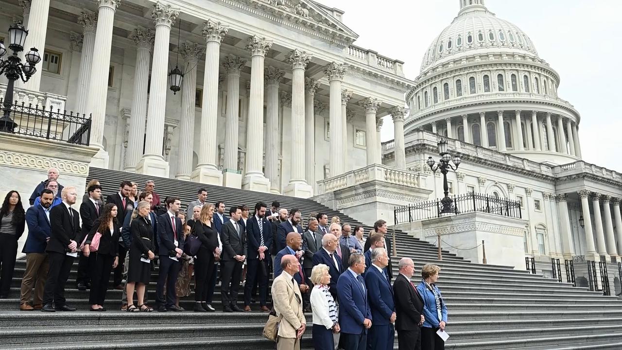 Video thumbnail for US: Memorial ceremony held outside US Capitol to mark 25th anniversary of 9/11 attacks.
