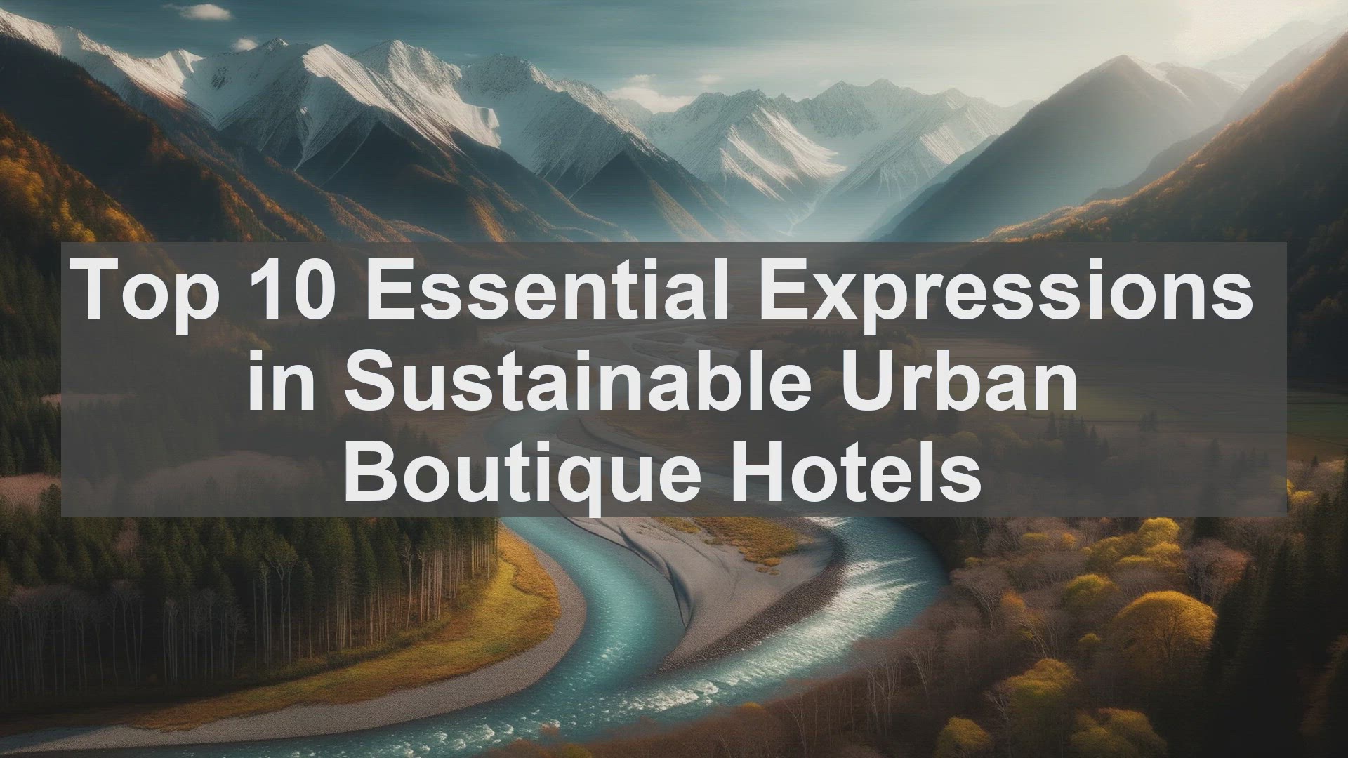 'Video thumbnail for Top 10 Essential Expressions in Sustainable Urban Boutique Hotels'