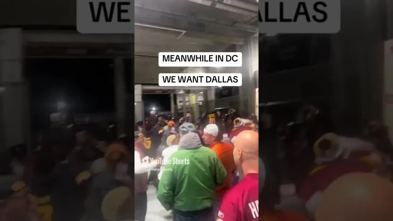 Video thumbnail for Commanders Fans in DC Chant 'We Want Dallas' Before Game