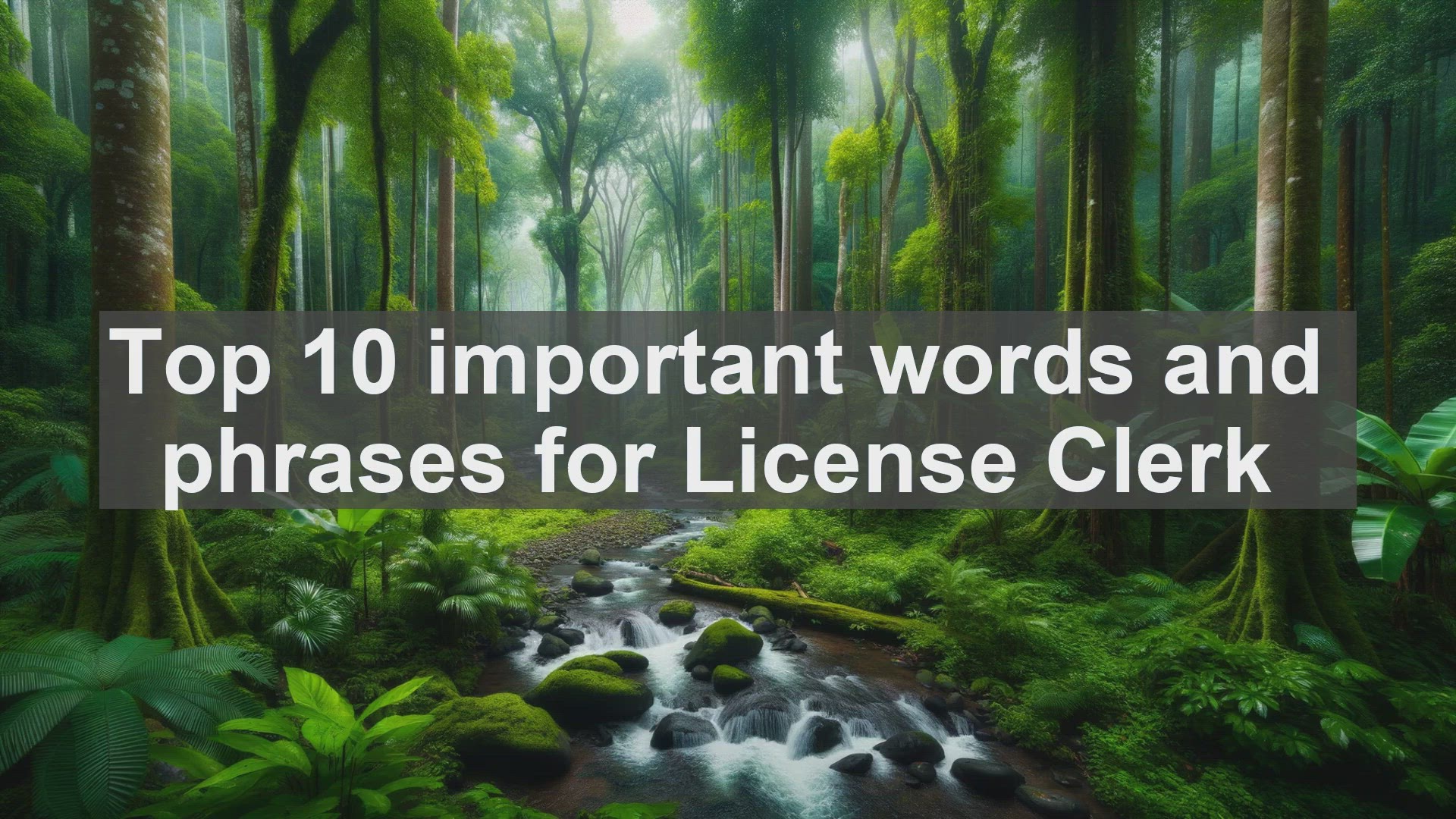 'Video thumbnail for Top 10 important words and phrases for License Clerk'