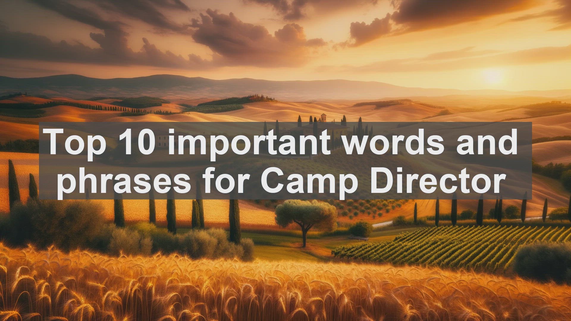 'Video thumbnail for Top 10 important words and phrases for Camp Director'