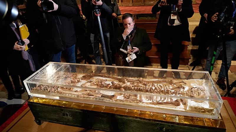 Video thumbnail for Italy: St Francis of Assisi's bones on public display for first time