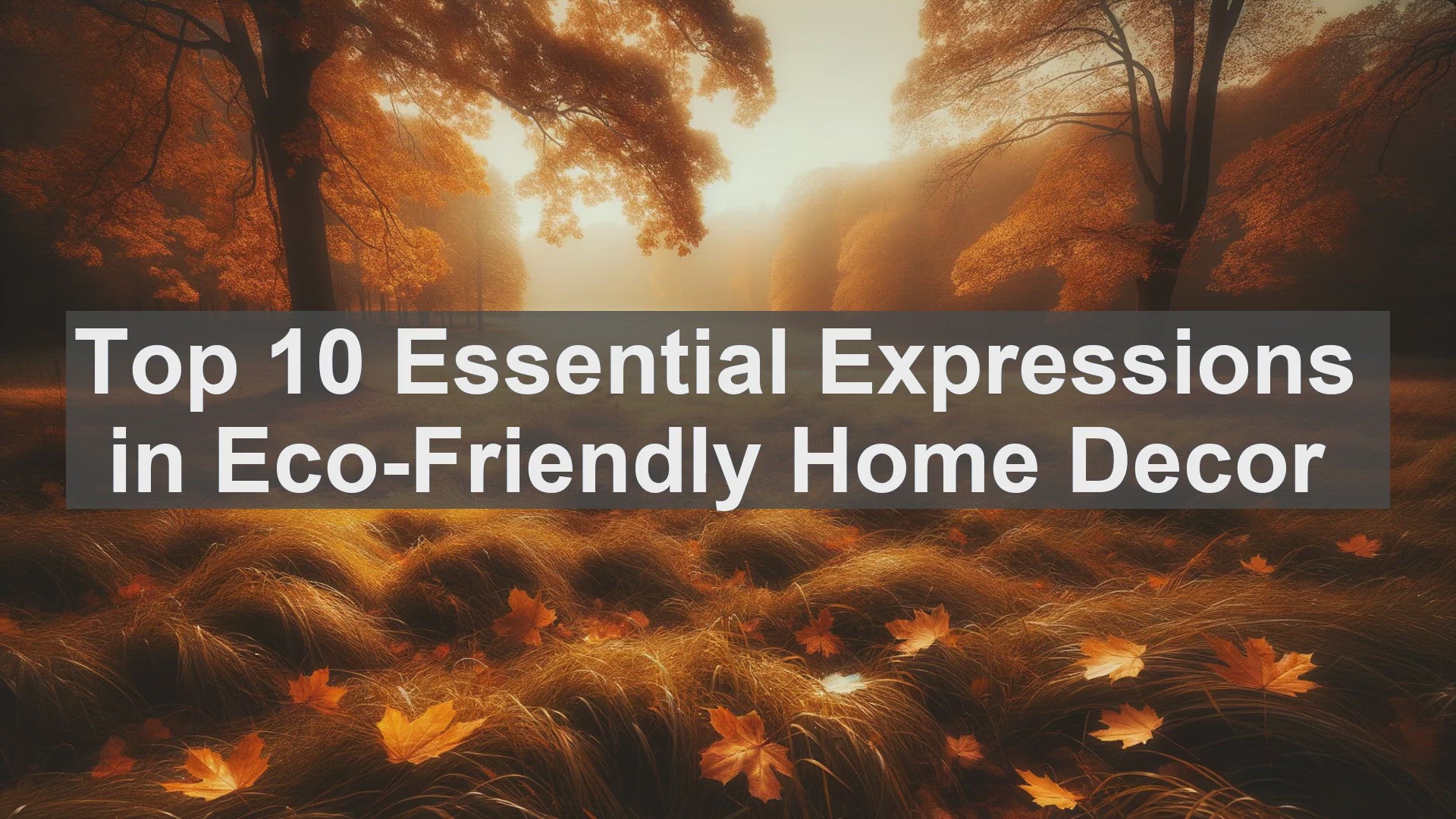 'Video thumbnail for Top 10 Essential Expressions in EcoFriendly Home Decor'
