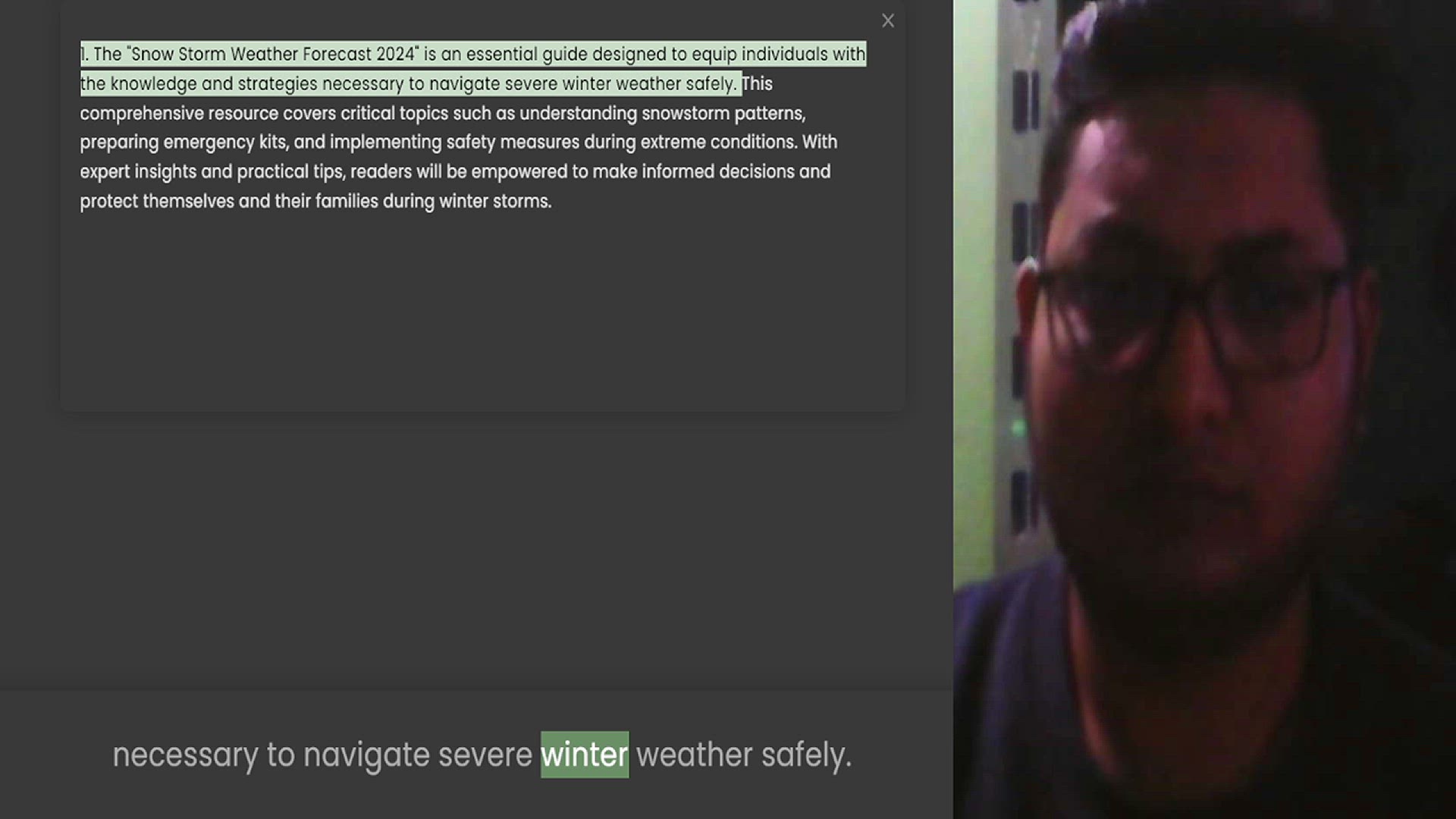 Video thumbnail for 1. The Snow Storm Weather Forecast 2024 is an essential guide designed to equip individuals with the knowledge and strategies necessary to navigate severe winter weather safely. This comprehensive resource covers critical topics such as u