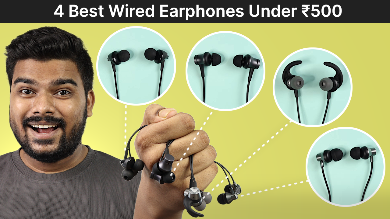 'Video thumbnail for 4 Best Wired Earphones Under ₹500 (With 3.5mm Jack)'