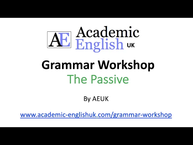 Video thumbnail for The Passive (all passive tenses) - English Grammar