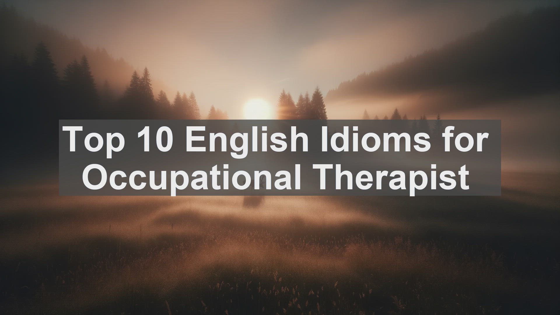 'Video thumbnail for Top 10 English Idioms for Occupational Therapist'
