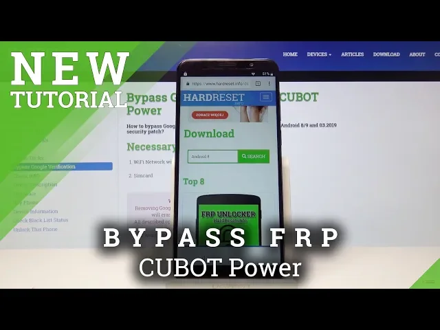 Video thumbnail for How to Unlock FRP in CUBOT Power - Bypass Google Verification