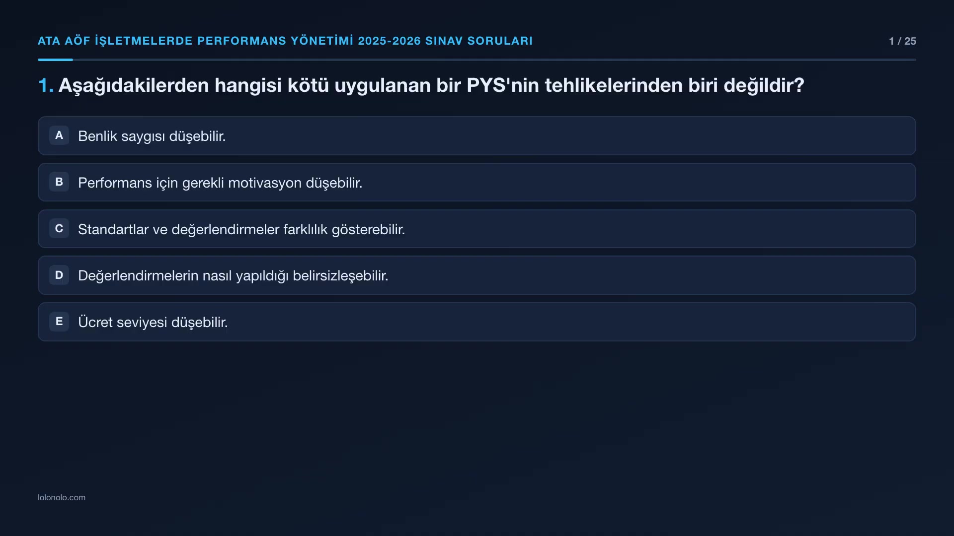 Video thumbnail for Ata Aöf İşletmelerde Performans Yönetimi 2025-2026 Sınav Soruları