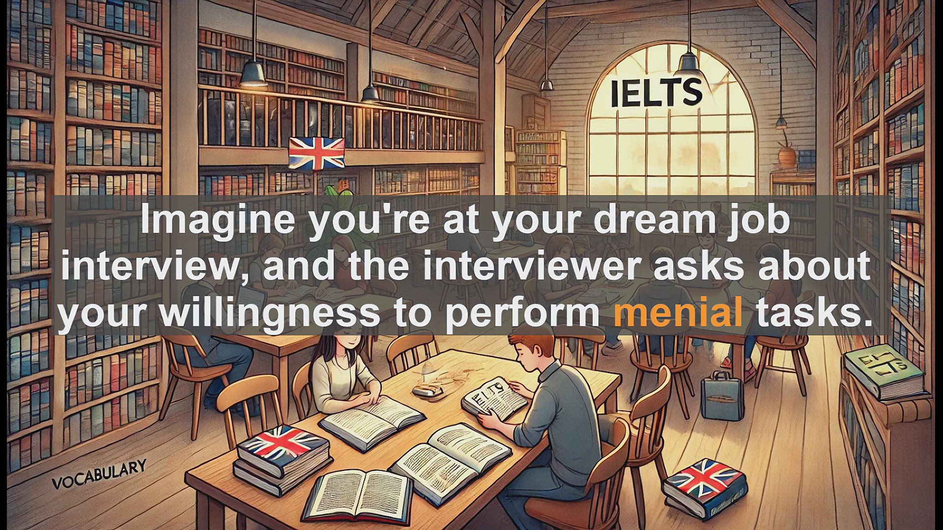 'Video thumbnail for 2000 Must Know IELTS 9.0 Vocabulary - Understanding 'Menial': A Key Word for IELTS Band 9.0'