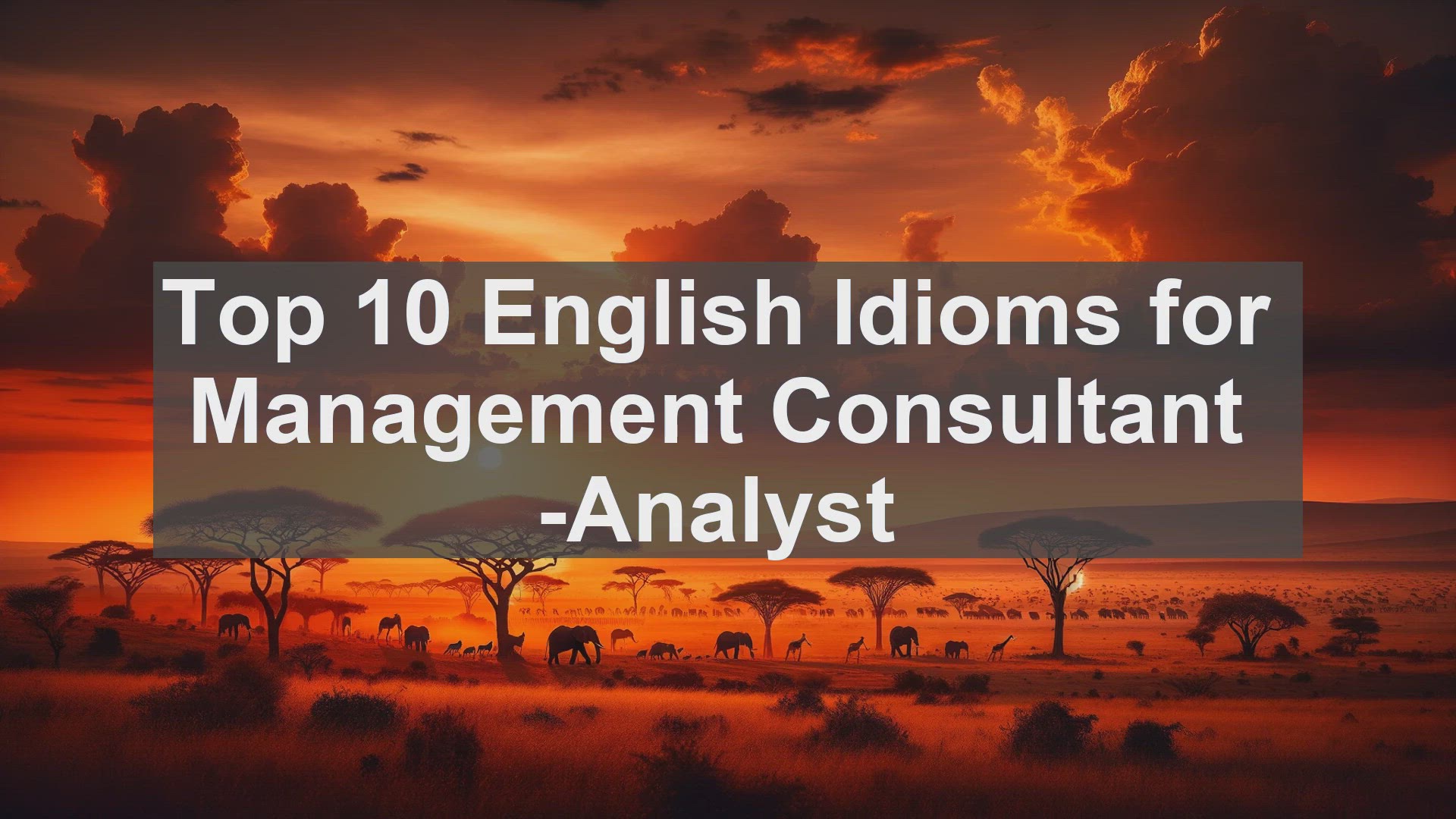 'Video thumbnail for Top 10 English Idioms for Management Consultant Analyst'