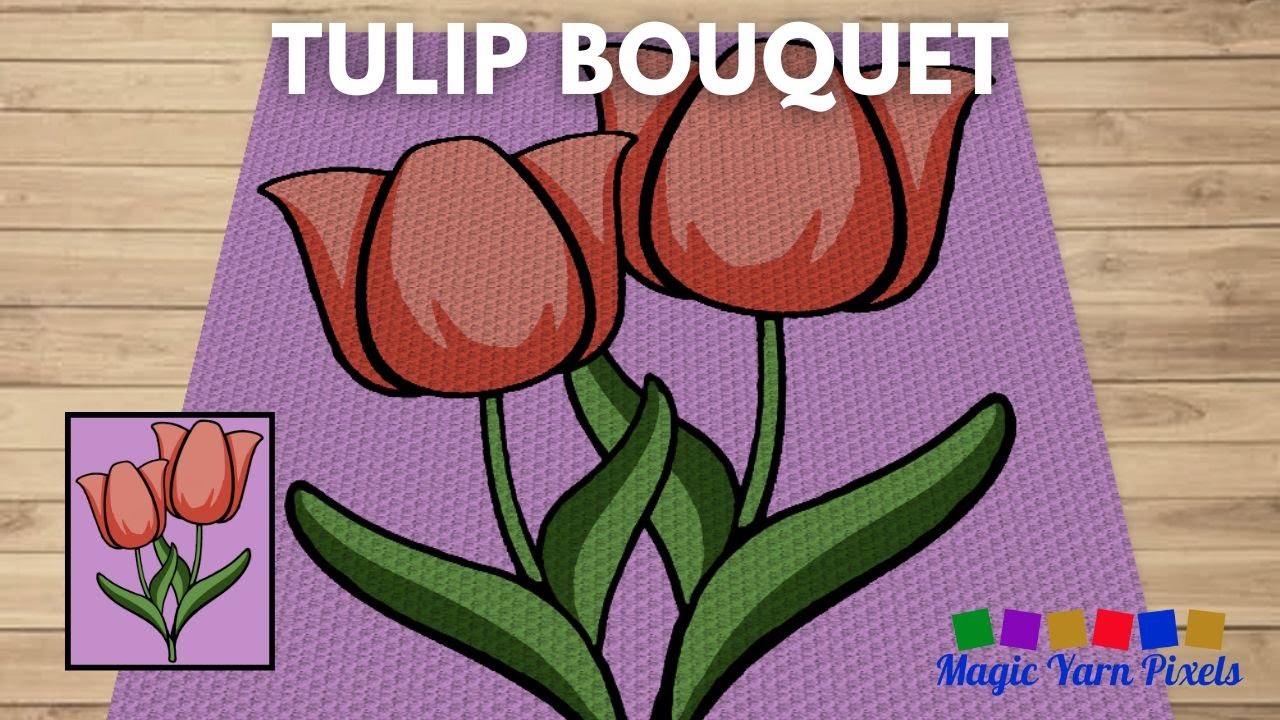 Video thumbnail for FREE GRAPH - Tulip Bouquet - C2C & Tapestry Crochet Pattern | Magic Yarn Pixels