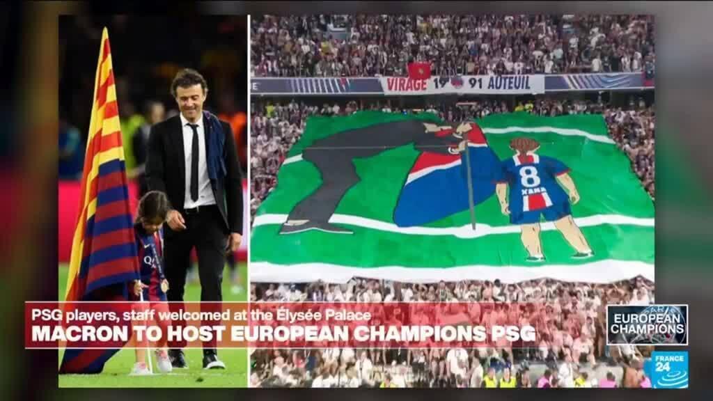 Video thumbnail for PSG fans play tribute to Luis Enrique and his daughter Xana in Munich