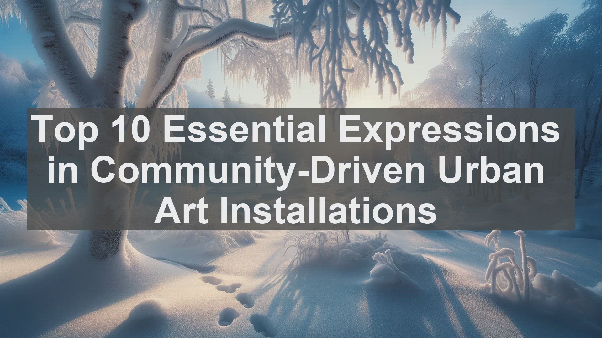 'Video thumbnail for Top 10 Essential Expressions in CommunityDriven Urban Art Installations'