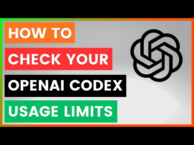 Video thumbnail for How To Check Your OpenAI Codex Usage Limits? [in 2026]