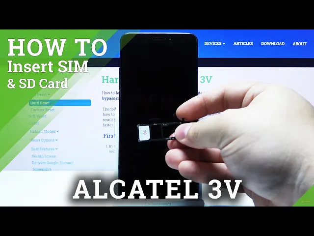 Video thumbnail for How to Inset SIM Card and SD Card to ALCATEL 3V – Input SIM and SD Cards