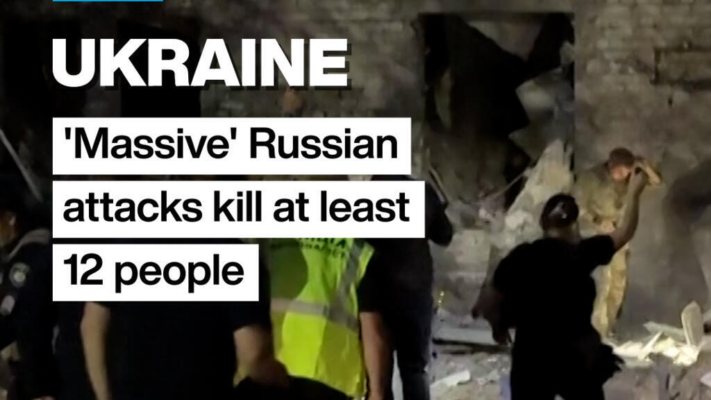 Video thumbnail for 'Massive' Russian missile, drone attacks on Kyiv