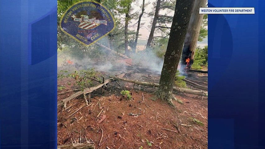 Video thumbnail for Brush fire breaks out at Trout Brook Valley Preserve