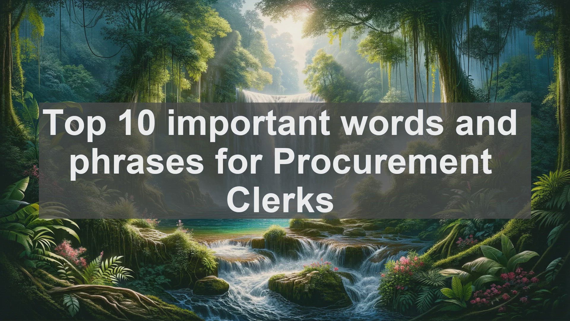'Video thumbnail for Top 10 important words and phrases for Procurement Clerks'