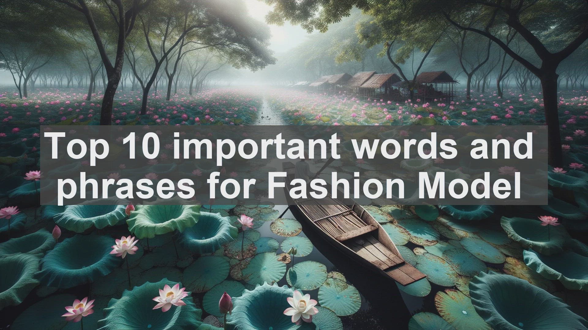 'Video thumbnail for Top 10 important words and phrases for Fashion Model'