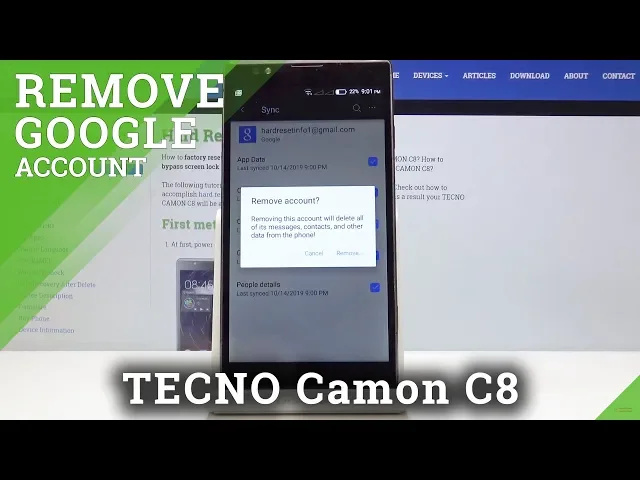 Video thumbnail for How to Add or Remove Google user in Tecno Camon C8 - Google Account