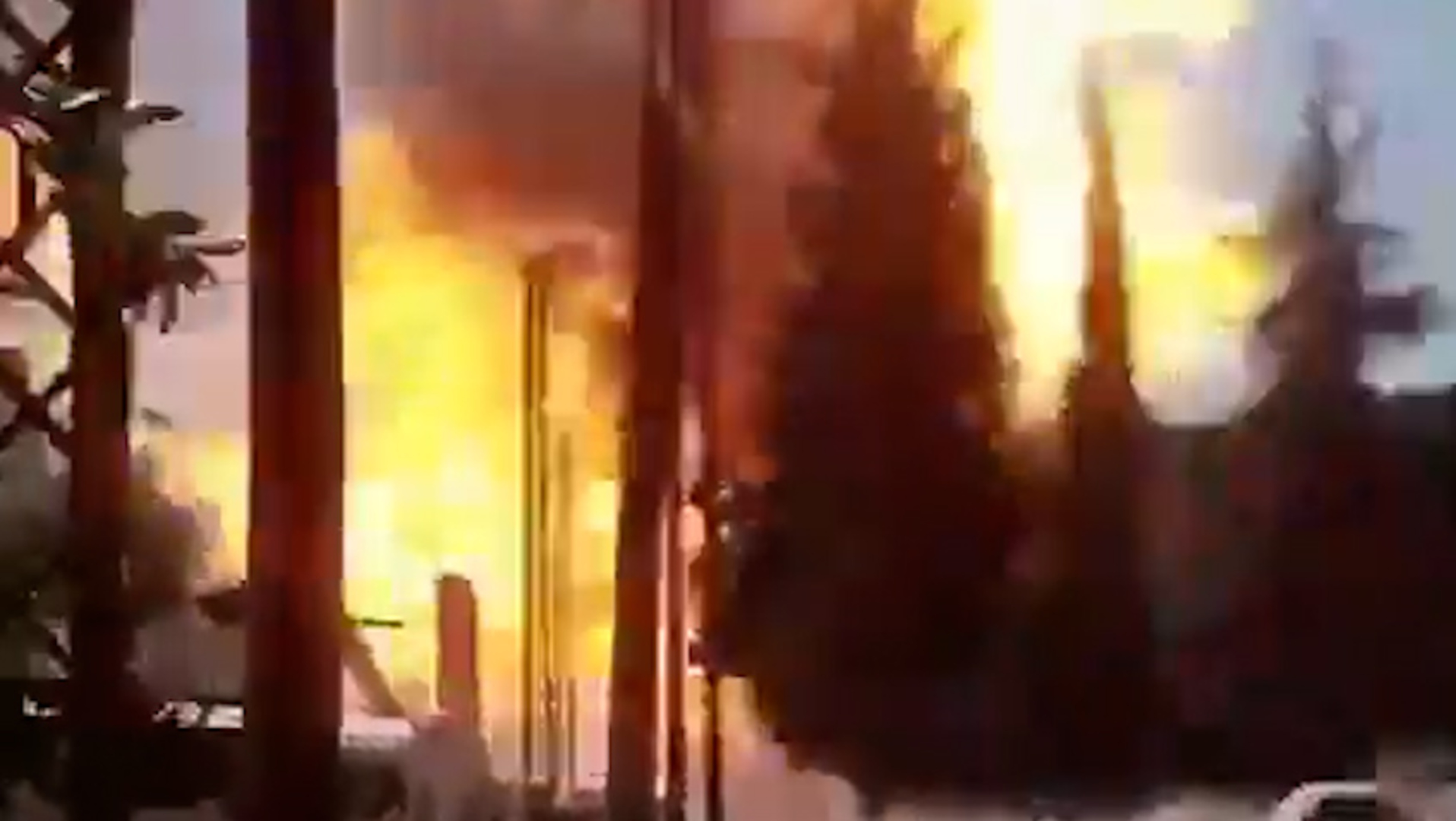 Video thumbnail for Gas tanker explodes in fire near army barracks in Lebanon