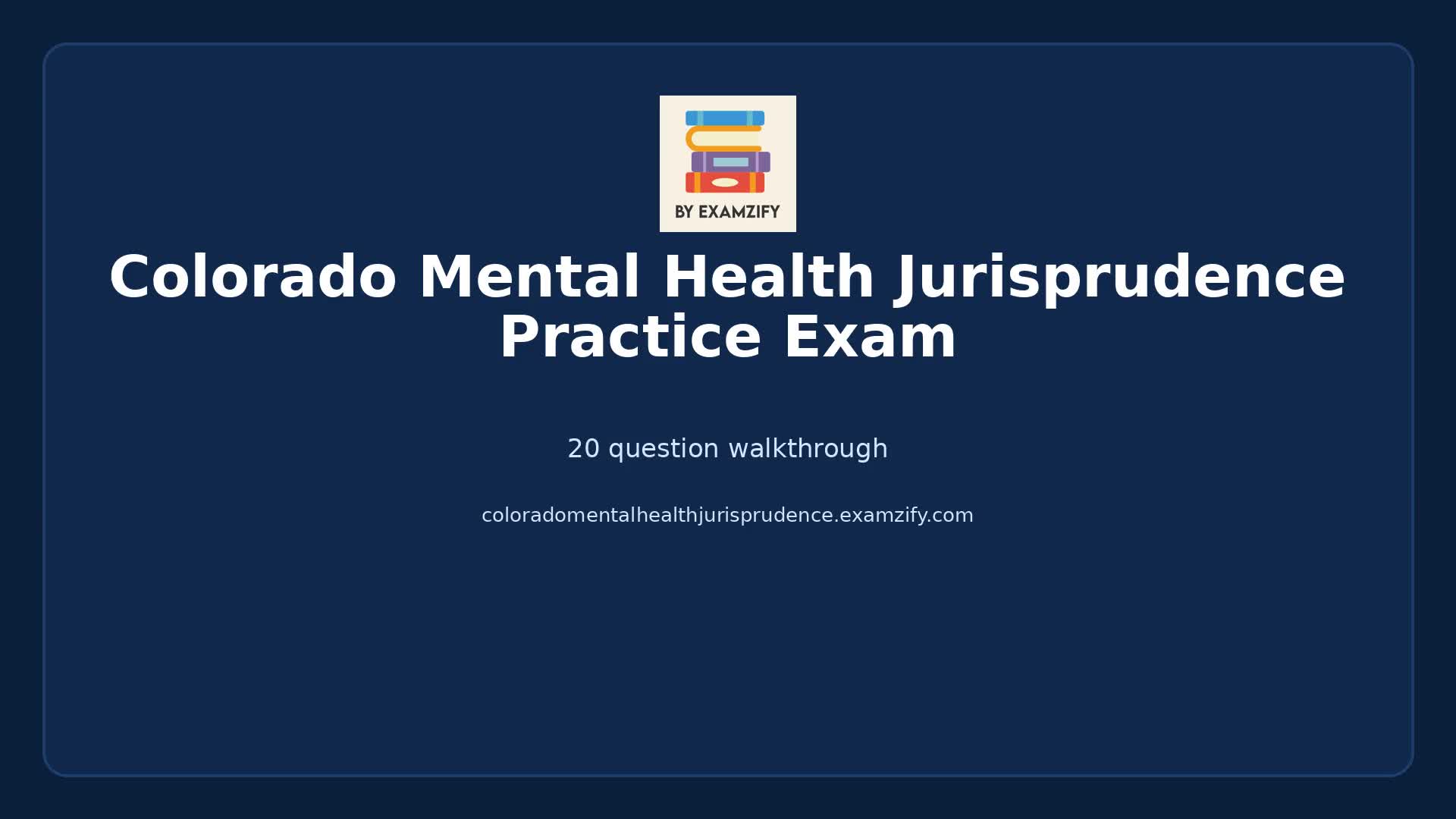 Video thumbnail for Colorado Mental Health Jurisprudence Practice Exam