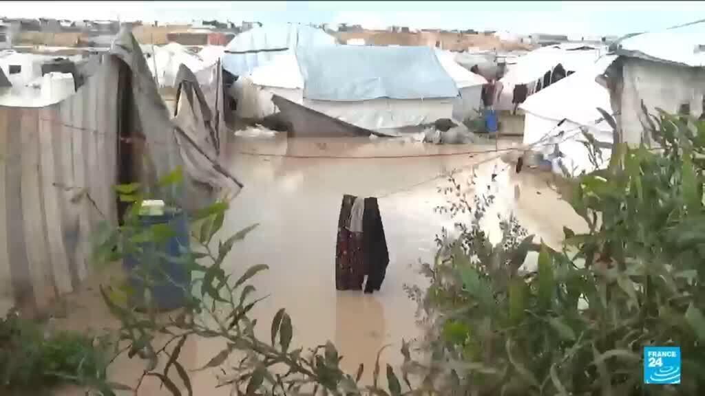 Video thumbnail for Winter rains flood camps, worsening living conditions for displaced Gazans