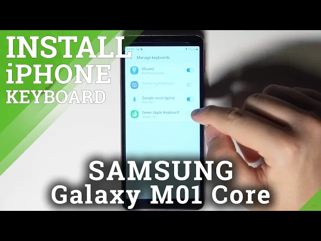 Video thumbnail for How to Install iPhone Keyboard on SAMSUNG Galaxy M01 Core – Install Green Apple Keyboard